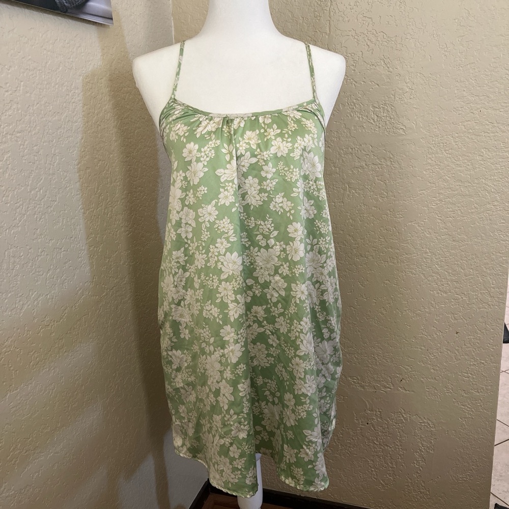 Floral Green Sleepwear Chemise